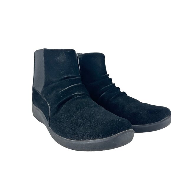 Cloudsteppers by Clark Womens 11 Sillian Rima Black Ankle Boots Cushion Soft - Picture 1 of 11